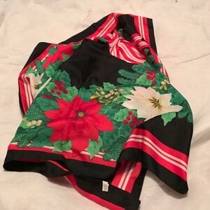 Avon Festive Floral Scarf - Red, Green, Black